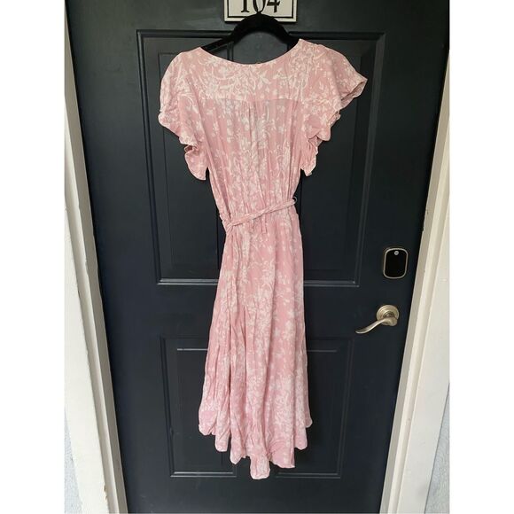 McGuire NWD Bassinger Faux Wrap Dress, Pink White Floral, Size Small, MSRP $278 - Picture 3 of 11